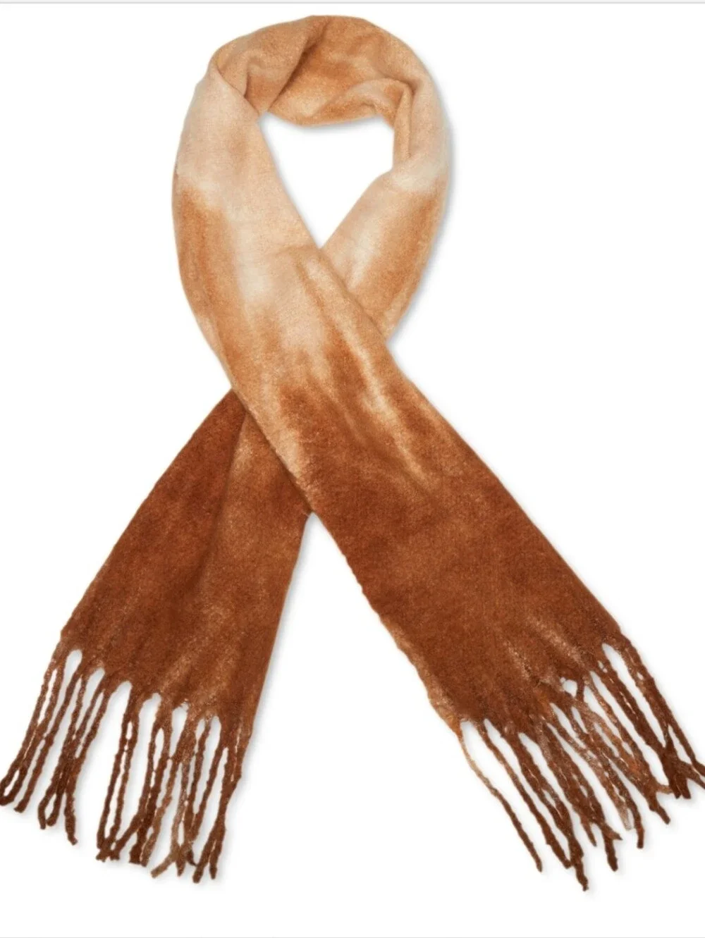 Steve Madden Ombre Brown Fringe Scarf. Cozy And Soft NWT. Gifts Fall Winter